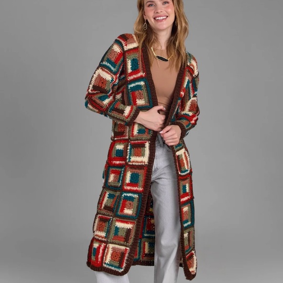 Saachi CROCHET LONG CARDIGAN MARRAKESH JACKET New - Picture 1 of 5